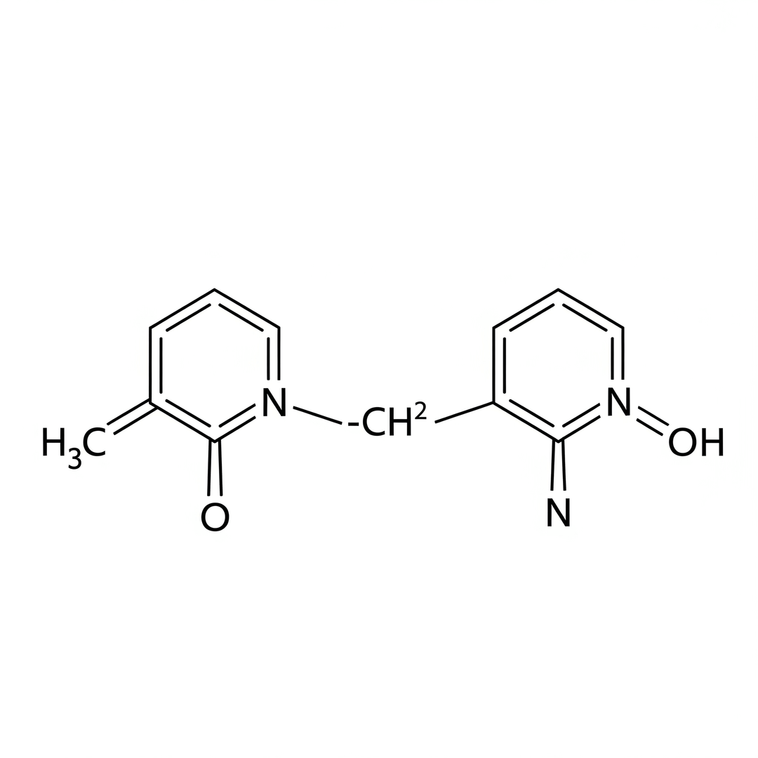 The molecular structure of 3,3'-Diindolylmethane, showing two indole rings connected by a central methylene group.