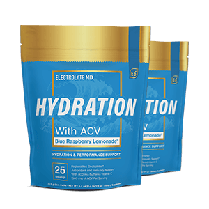 Essential Elements Hydration With ACV Blue Raspberry Lemonade electrolyte mix, 25-count pack